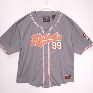 Akademiks Jeanius Level Baseball‎ Jersey Mens 4XL Gray Orange 99 Akdmks